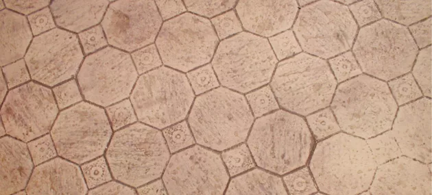 Pattern imprinted concrete by PICS, showcasing a textured design for durable decorative surfaces.